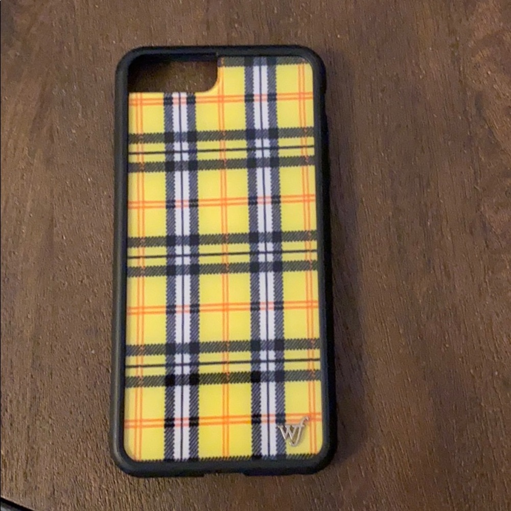 Iphone 8 Plus Yellow Plaid Wildflower case